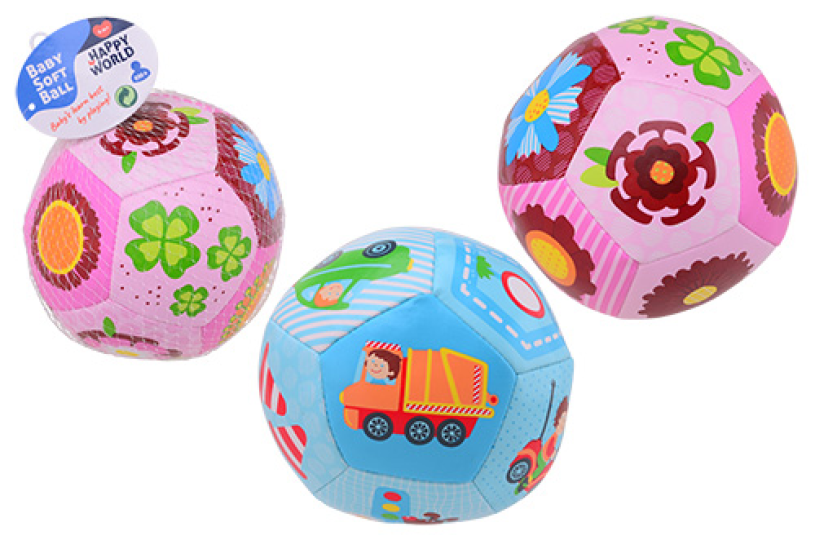 Happy World zachte bal voor jongen/meisje 14 cm