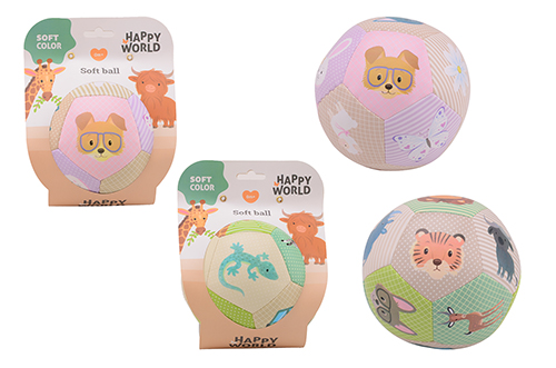 Happy World zachte bal in zachte kleuren - 2 assorti