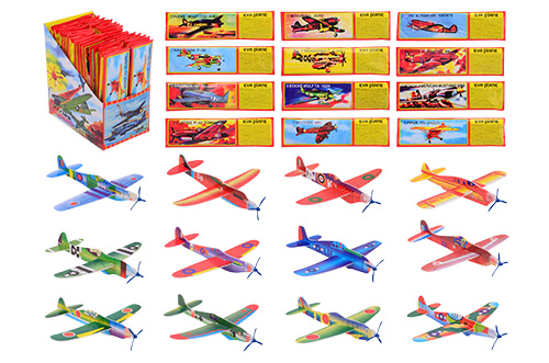 EVA zweefvliegtuigjes in display 12 assorti