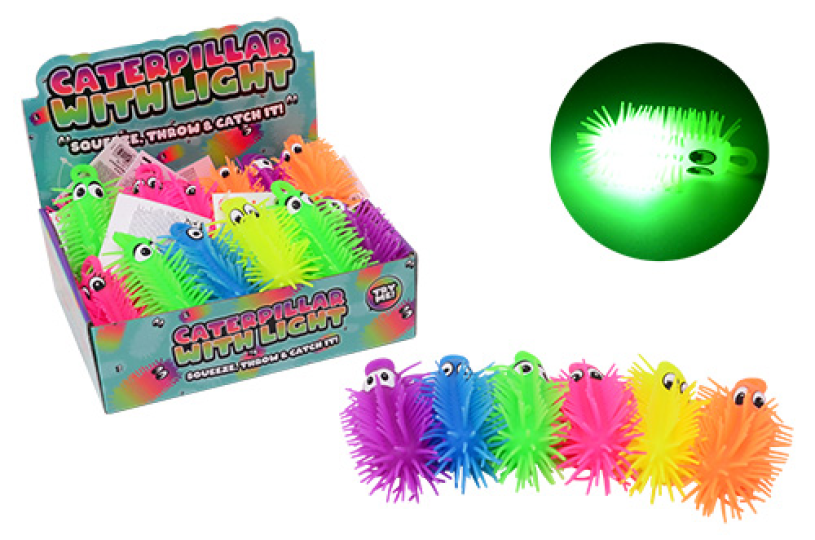 Funtoy 12cm rups met licht 6 assorti