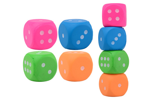 Funtoy medium EVA dobbelsteen 7.5cm, 4 assorti