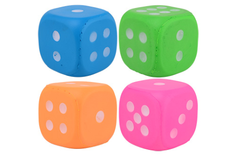 Funtoy EVA dobbelsteen Groot 12cm, 4 assorti