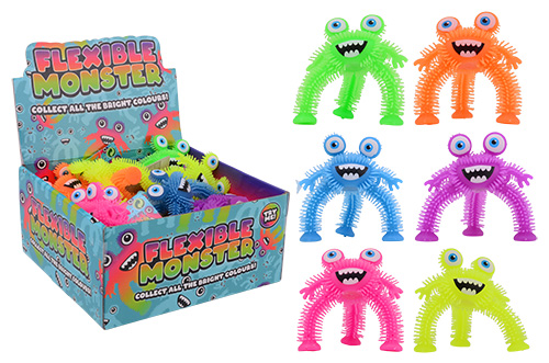 Drie-poot dubbel oog monster in display 6 assorti