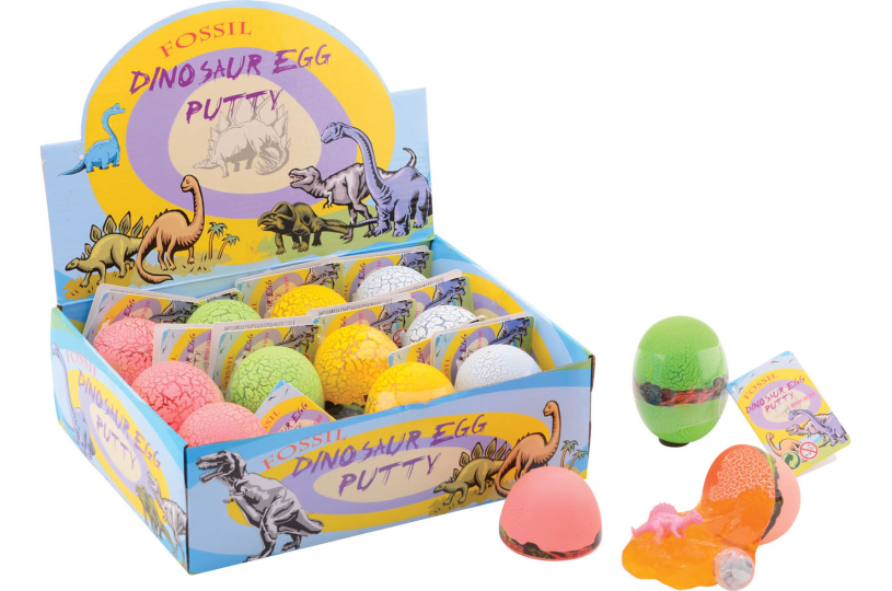 Fossil dinosaur egg putty met licht 4 assorti