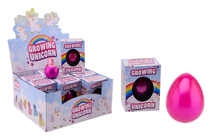 Ei met groeiende Eenhoorn in doos 4 assorti