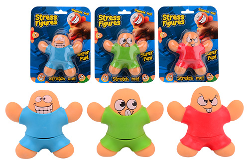 Squishy stress figuur met shirt 3 assorti
