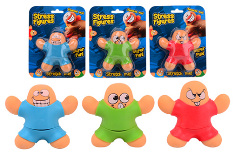 Squishy stress figuur met shirt 3 assorti
