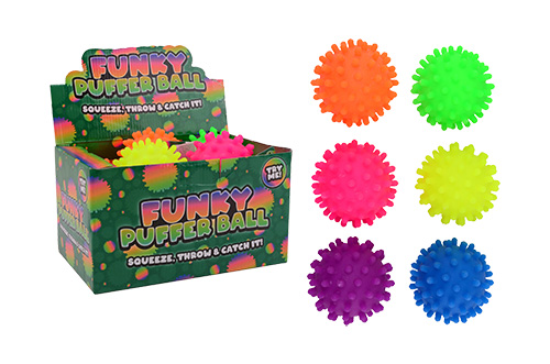 Puffer mine bal 10cm 6 assorti