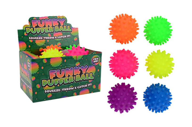 Puffer mine bal 10cm 6 assorti