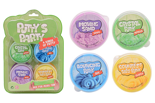 Putty Party, 4 stuks op blisterkaart