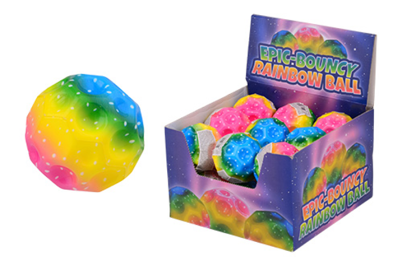 Stuiterende regenboog maan 7cm