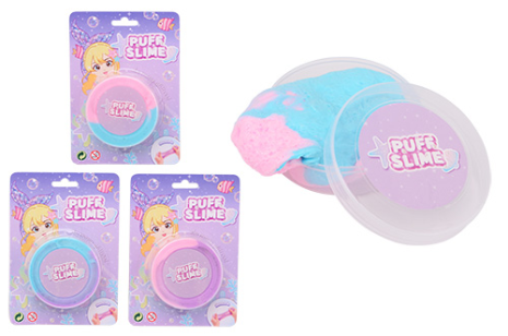 Puffy glitter slijm op blisterkaart