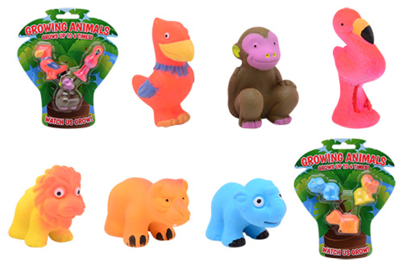 Groeiende dieren op kaart 3 stuks - 2 assorti