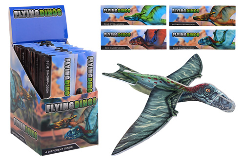 EVA zweefvliegtuigjes Dinosaurus in display 4 assorti