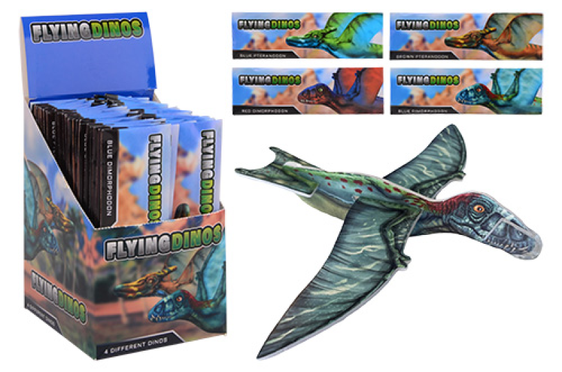 EVA zweefvliegtuigjes Dinosaurus in display 4 assorti