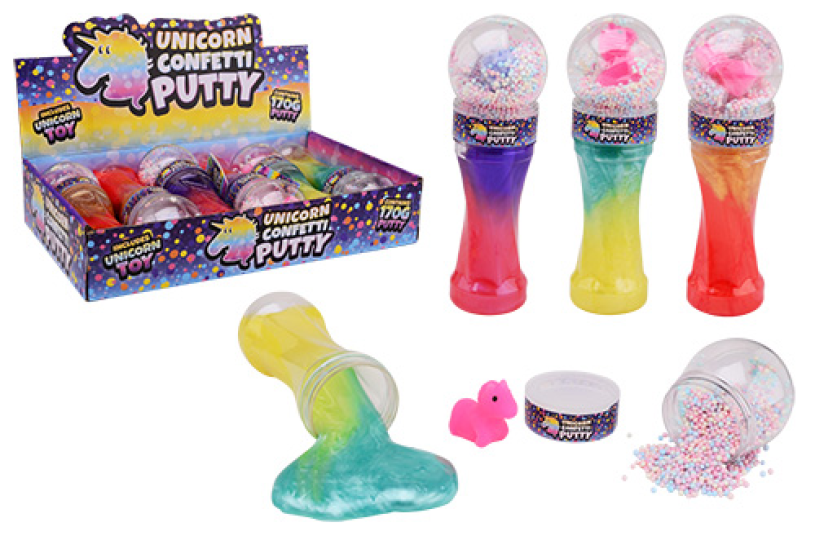 Unicorn Confetti putty incl. eenhoorn assorti