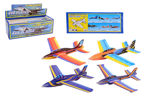 Jumbo EVA vliegtuigen in display 45cm assorti