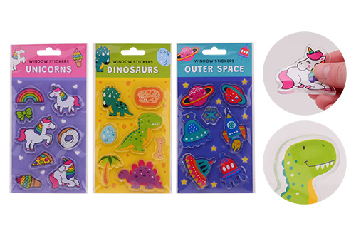 Raamstickers herbruikbaar - 3 assorti