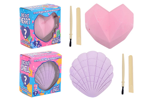 Uithak schelp of hart in doos