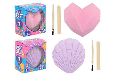 Uithak schelp of hart in doos