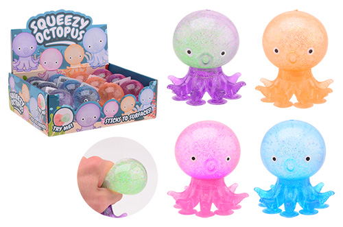 Inktvis stress speelgoed met zuignap tentakels - 4 assorti
