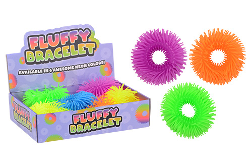 Fluffy armband in display assorti