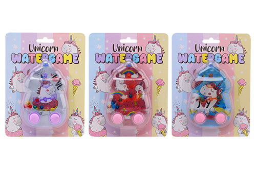 Waterspel balancerende eenhoorn op kaart assorti