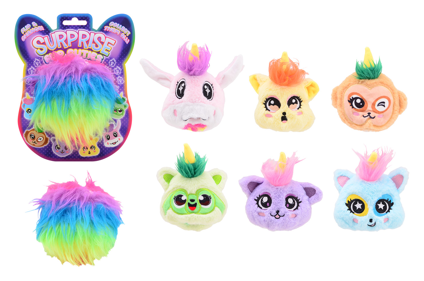 Surprise Flip verrassing pluche cuties op kaart assorti
