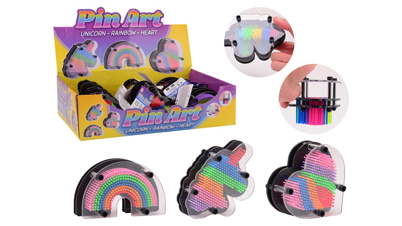 Pin art in display 3 assorti in display