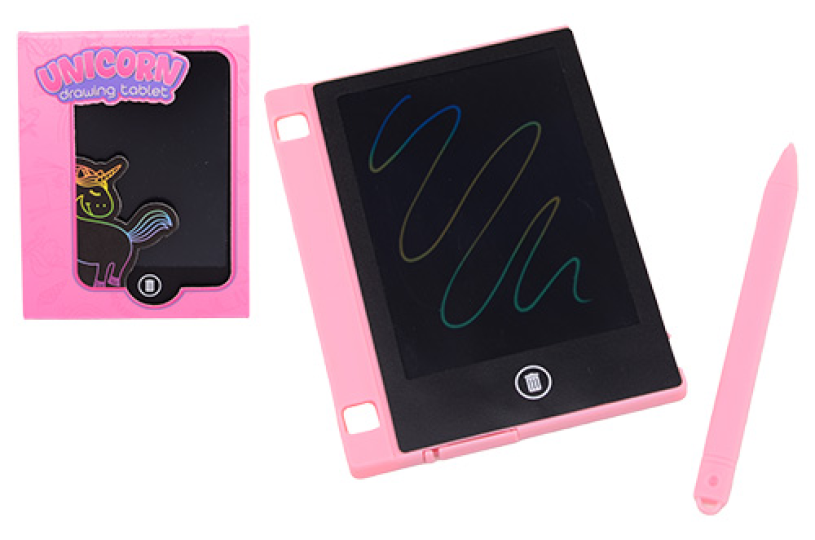 Regenboog unicorn teken tablet, pocket editie in display