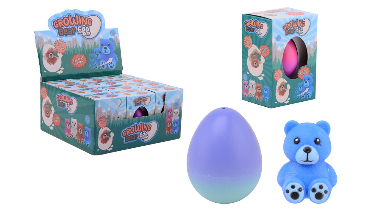 Groeiende beer in ei in display