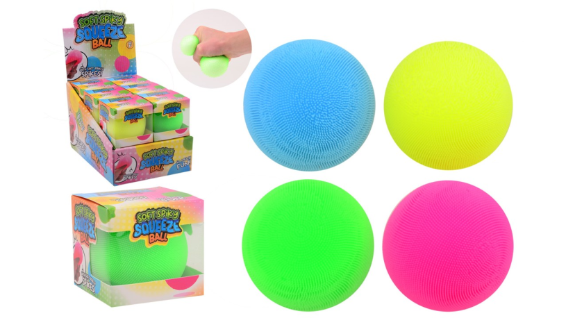 Soft Spikey Squeeze Bal in display