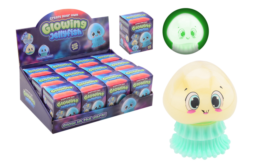 Maak je eigen glow in the dark yelly slime in display