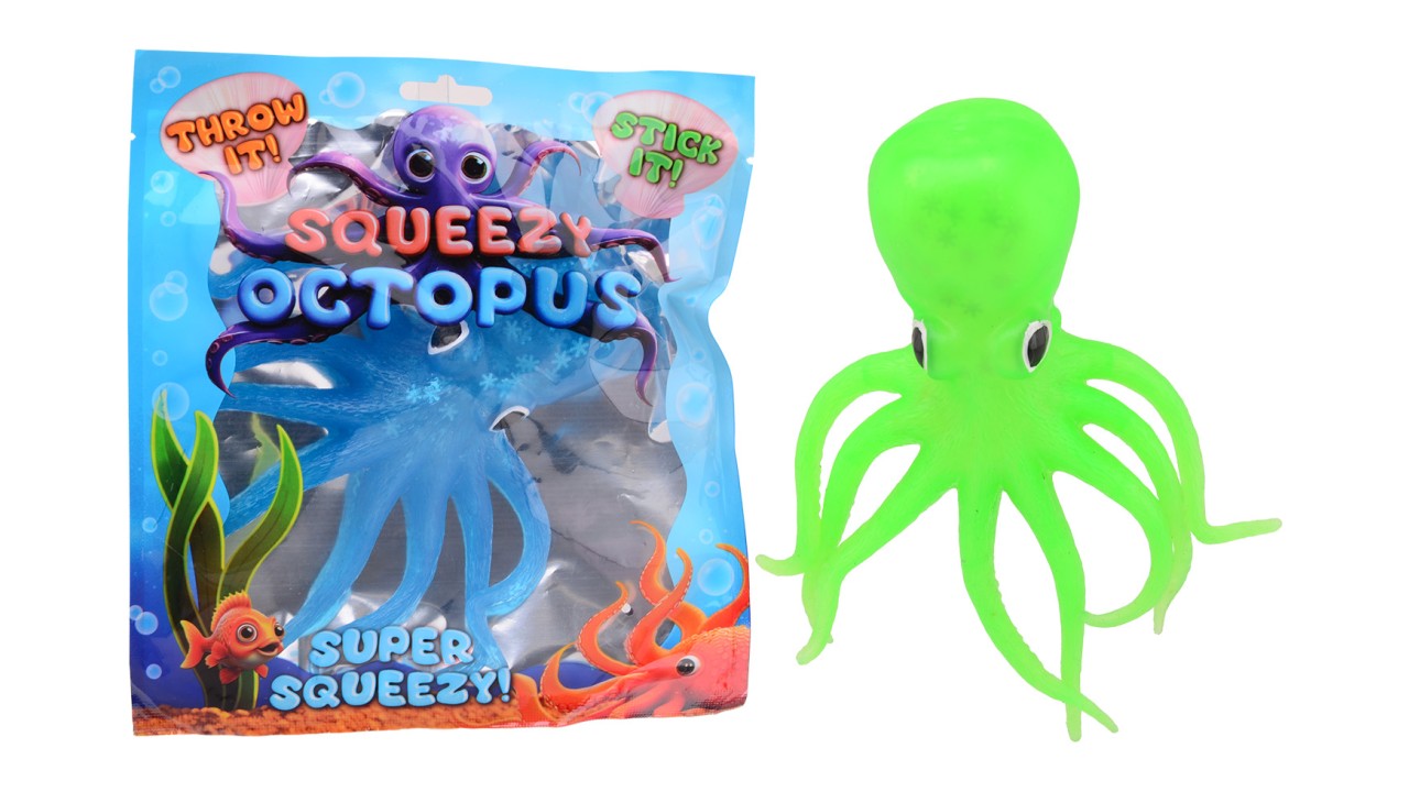 Sticky octopus in foilbag assorti