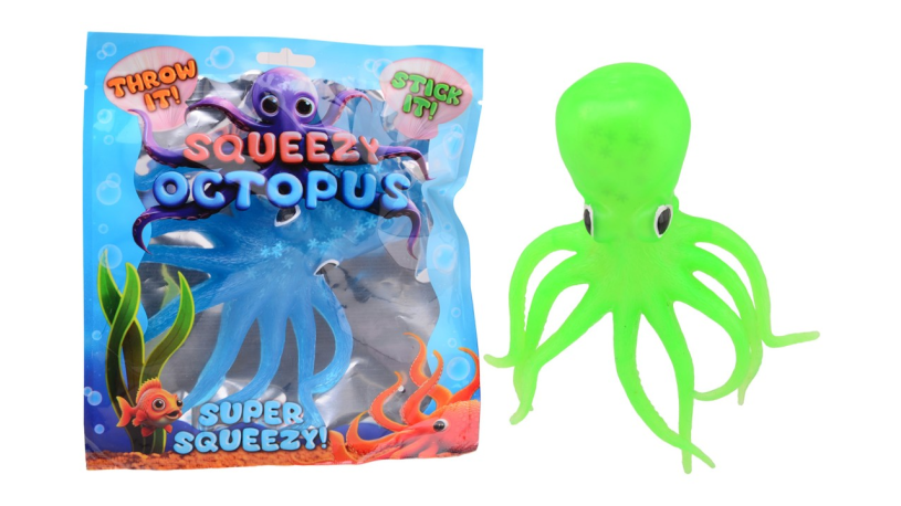Sticky octopus in foilbag assorti