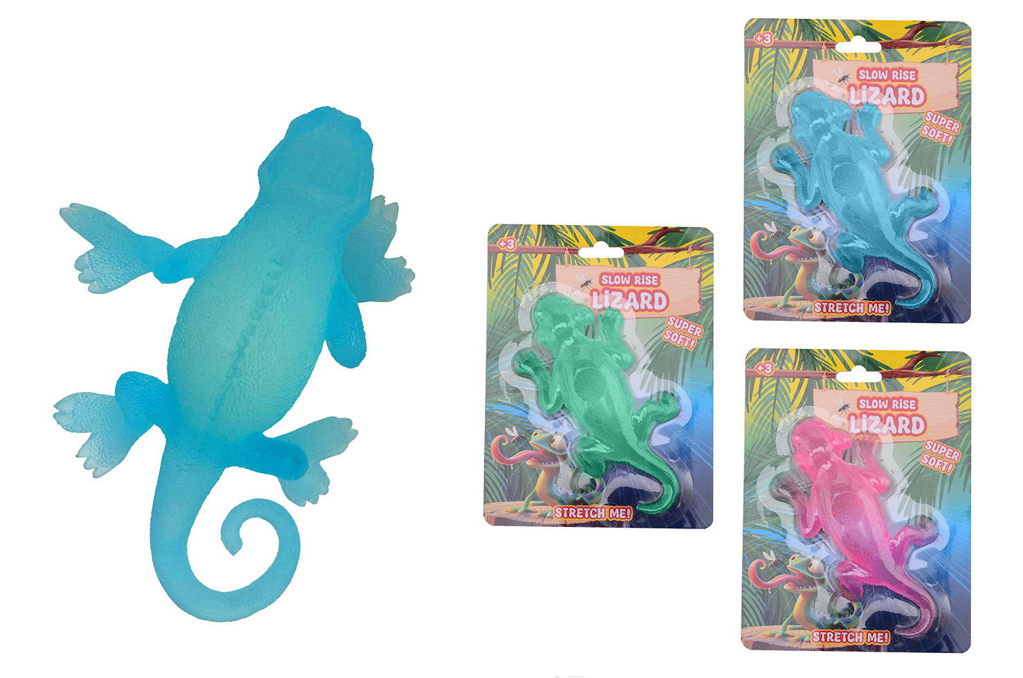 Slow rise hagedis op kaart 4 assorti