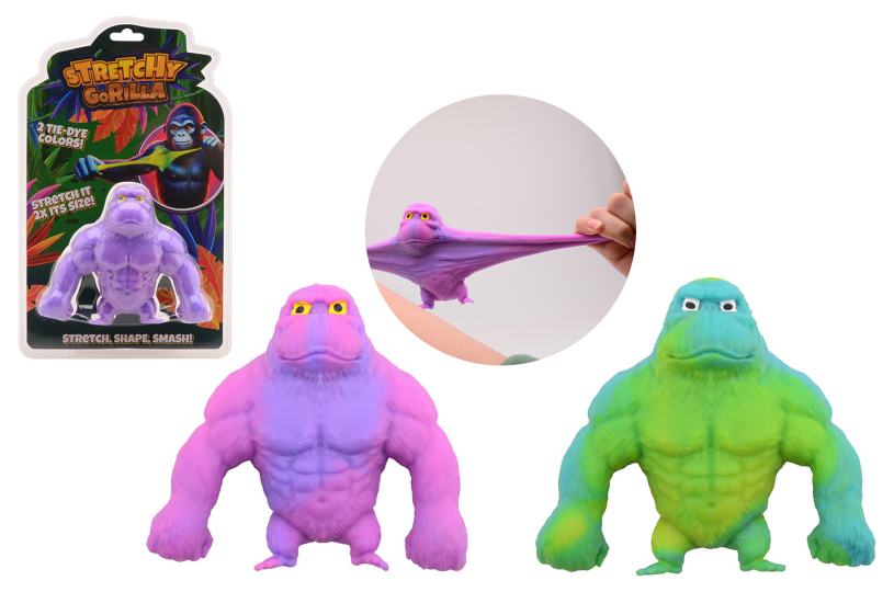 Johntoy Super stretch gorilla in blister, 2 assorti