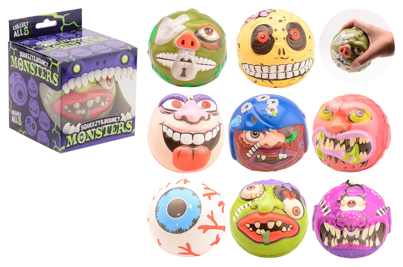 Squeeze monster bal in doos 8 assorti