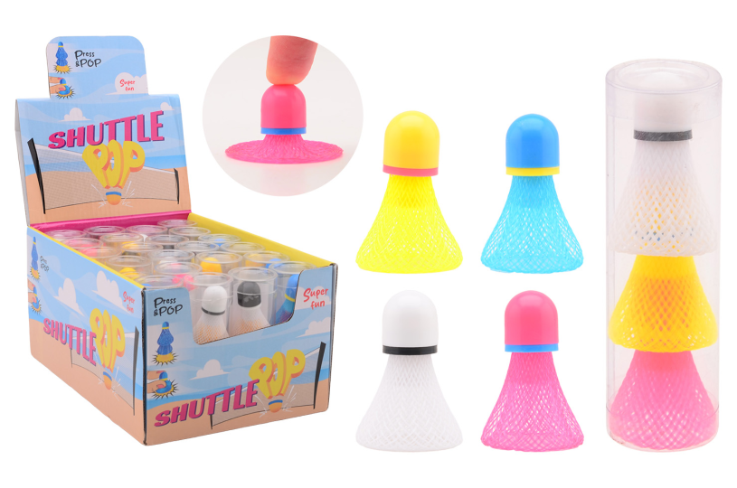 Badminton ploppers 3 stuks in tube assorti