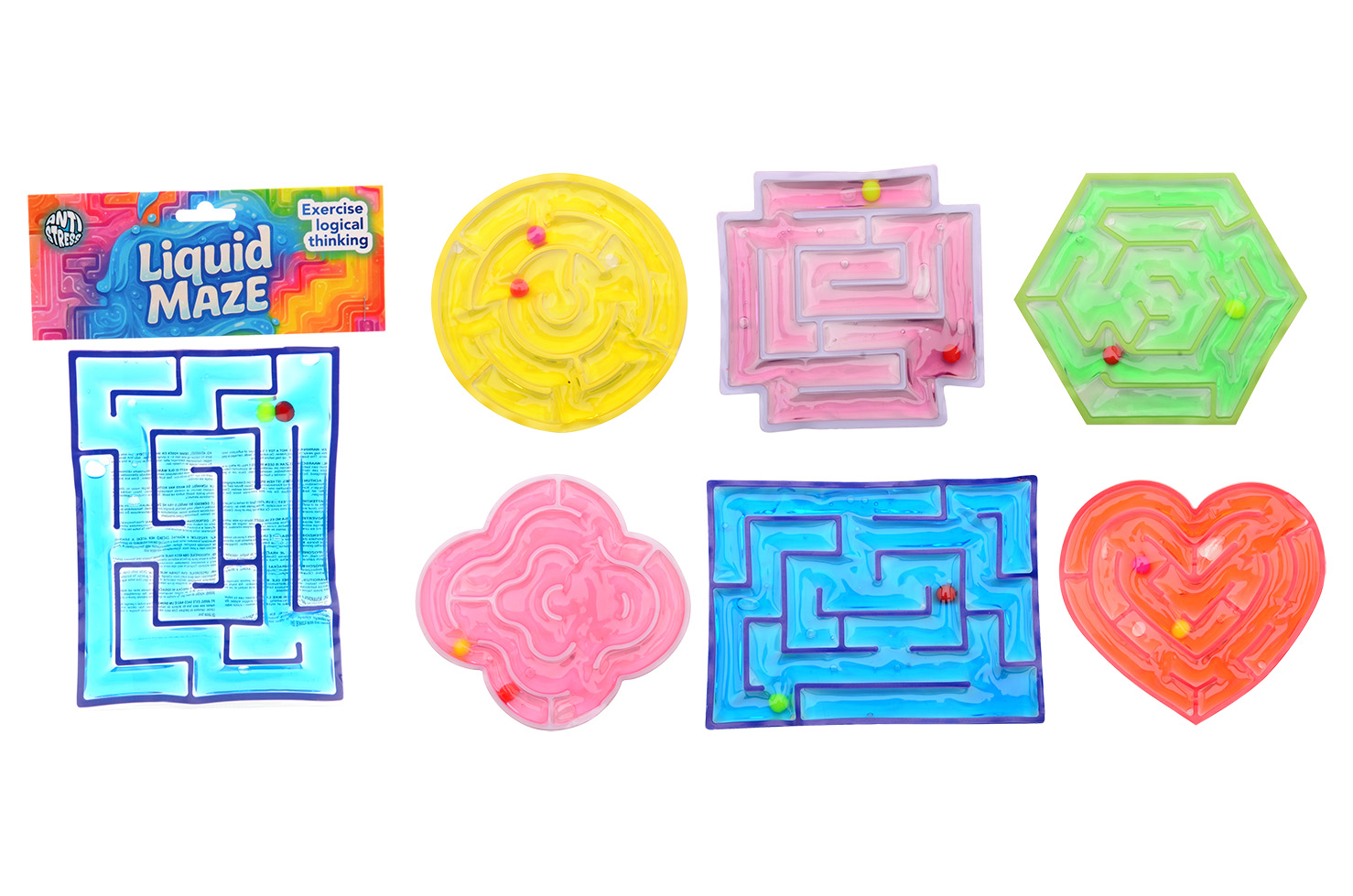 Squeezy water doolhof in zak - 6 assorti