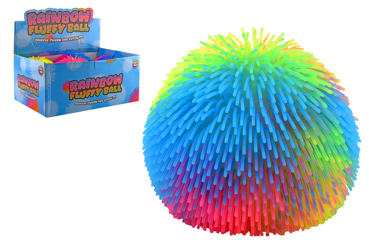 Regenboog fluffy bal, 22 cm