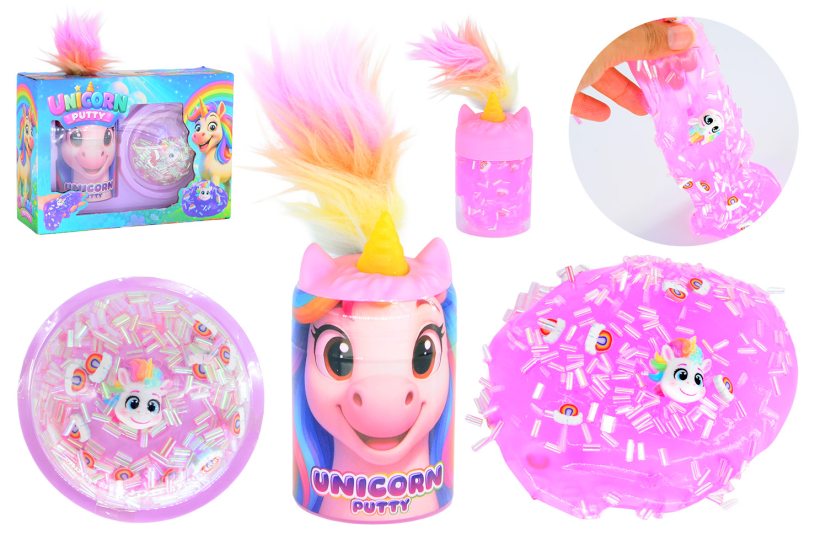 Eenhoorn putty met accessoires in doos
