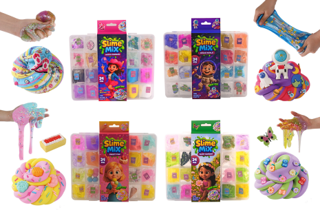 Putty, Slime & Accessoires Mix jumbo pack 24-delig 4 assorti