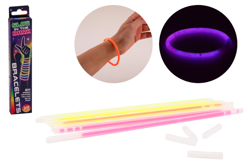 Glow in the dark armbanden 10 stuks in doos