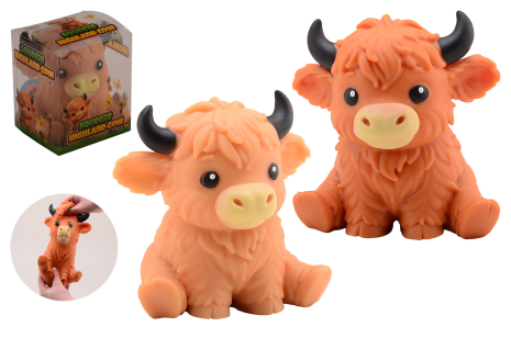 Squeeze anti-stres highland cow in PVC box