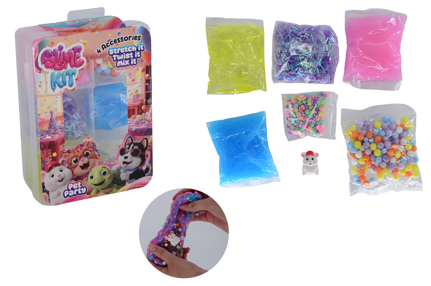 Slijm studio kit met accesoires 4 assorti