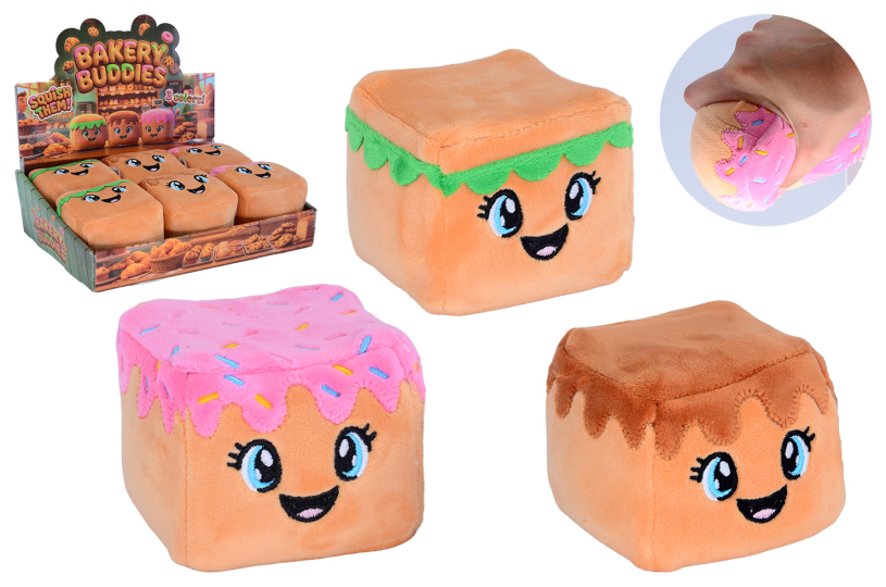 Plush & Play - XL slow rise sweets kubus, 3 assorti