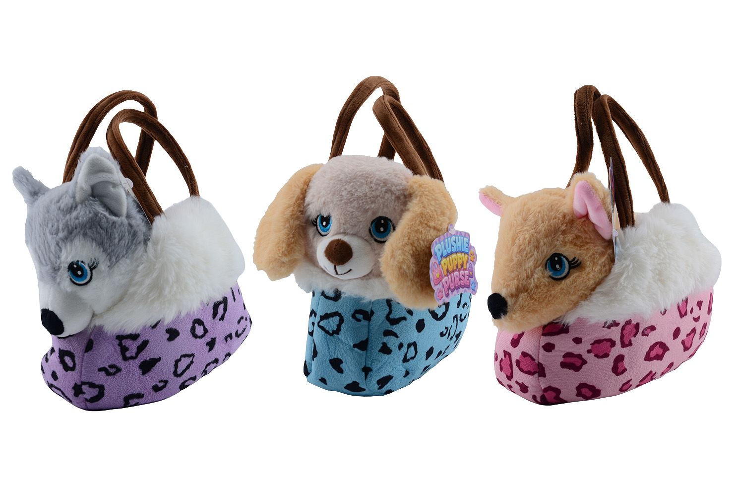Plush & Play - Schattige honden in handtas 3 assorti