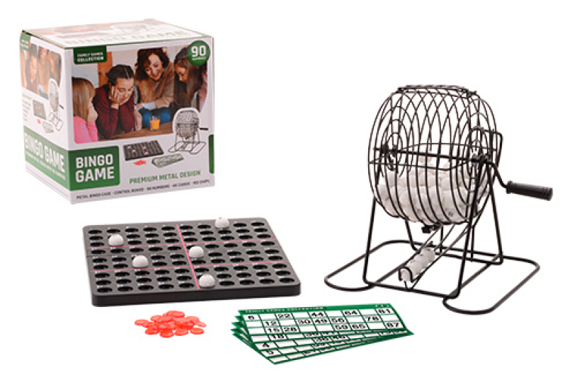 Metalen Bingo spel met 90 nummers en 40 kaarten