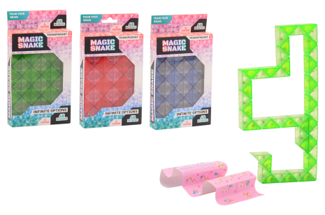 Transparante magische slang 3 assorti